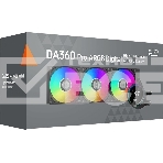 Система охлаждения PCCooler DA360 Pro ARGb Digital BK (300W, 360мм, LED temp., Black, ARGb/Fans: 3x120мм, 75.8CFM, 33.7dBA, 2200RPM/Pump height 57мм, 28dBA, 3000RPM, Rad thickness 27мм/S: 1851, 1700, 1200, 20XX, 115X, AM5, AM4), фото2