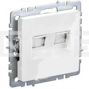 Розетка компьютерная двойная IEK BRITE РК10-2-БрБ RJ45 кат.5E белый
