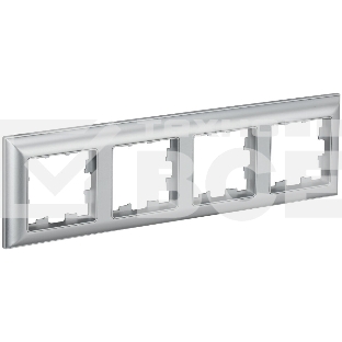 Рамка 4-местная IEK BRITE РУ-4-Бр DECOR 3D-форма алюминий
