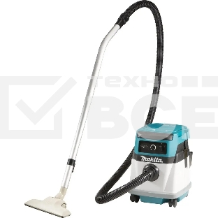 Строительный пылесос Makita DVC150LZ гибридное, белый, 320 Вт, уборка сухая/влажная, пылесборник мешок/контейнер, 15 л