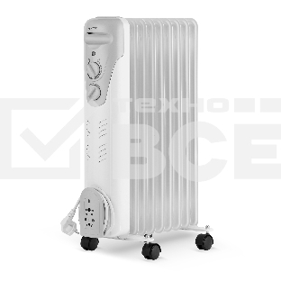 Масляный обогреватель Vitek VT-1709 W (9 секций) белый, 2000 Вт, 20 м2, термостат