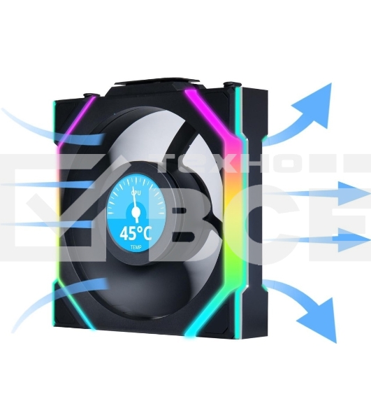 Вентилятор для корпуса Lian Li Uni Fan SL Wireless 120 LCD ARGB G99.12SLLCD1W1B.R0 черный, 120 мм, 1900 об/мин, 29.5 дБ, 4 pin