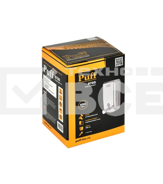 Дозатор для жидкого мыла из нерж. стали puff-8705 хром, 500 мл, 17х12х12 см с ключом