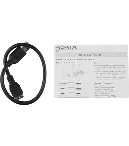 Внешний HDD 2.5' ADATA HV620S, 2TB, USB 3.2 Gen 1 Type-A, 5400 rpm, темно-синий