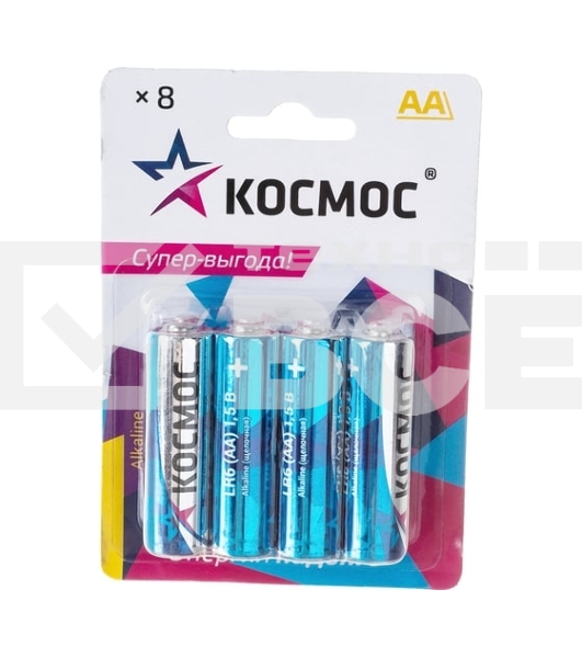 Элемент питания Космос алкалиновый AA/LR06 BP-8 (блист.8шт)