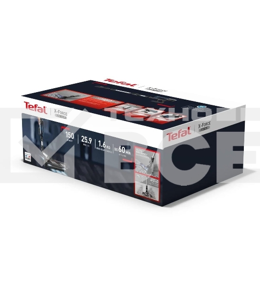 Пылесос вертикальный Tefal X-Force Flex TY9L42WO 150Вт серый/зеленый