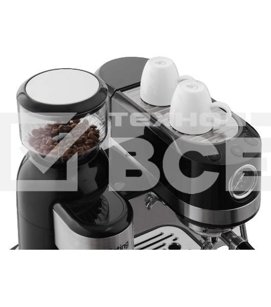 Кофемашина автоматическая Korting KCM 1015 N Ottimo черный/серебристый, исп. кофе - зерновой, 1500 Вт, 19 бар