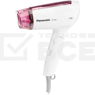 Фен Panasonic EH-ND21-P615 белый/розовый, 1200 Вт, компактный