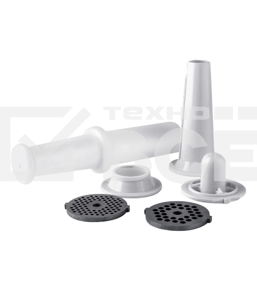 Мясорубка электрическая Galaxy GL 2411 белый, 1200 Вт, 1.3 кг/мин, реверс, защита от перегрузки, металлический лоток, насадки - 5