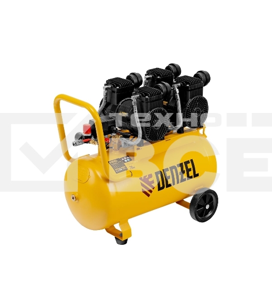 Компрессор безмасл. малошумный DLP -3000/50, 3 кВт, 2х1,5 кВт,50 л, 2850 об/мин,500 л/мин Denzel