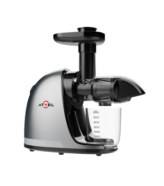 Соковыжималка Atvel PowerTwist J3 серый, шнековая горизонтальная, 150 Вт, 700 мл, электронное, реверс