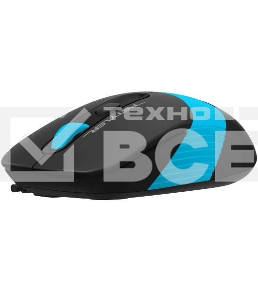 Мышь проводная A4Tech Fstyler FM10S черный/голубой, 1600 dpi, USB, кнопки - 4
