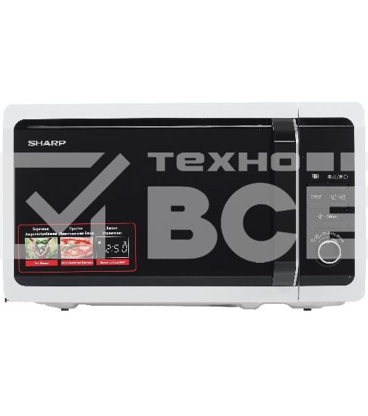 Микроволновая печь Sharp R2852RW белый, 20 л, 800 Вт, переключатели - кнопки/поворотный механизм
