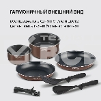 Набор посуды Rondell Kortado7 предм. (сковорода 26х5,5, сковорода 28х5,5, ковш 16х8, кастрюля 20х9,5, съемная ручка, фото7