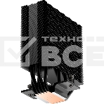 Кулер для процессора PCCooler RT500 BK (240W, 4-pin PWM, LED temp., 152мм, Al/Cu, 5x6мм, 1x120мм, 73.32CFM, 34.9dBA, 2200RPM, S: 1851/1700/1200/115X, AM5/AM4, черный), фото3