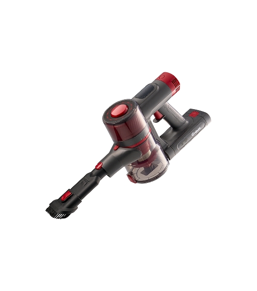 Пылесос вертикальный Bufett MVC 387A черный/красный, питание от аккумулятора, 250 Вт, уборка сухая, пылесборник 0.6 л