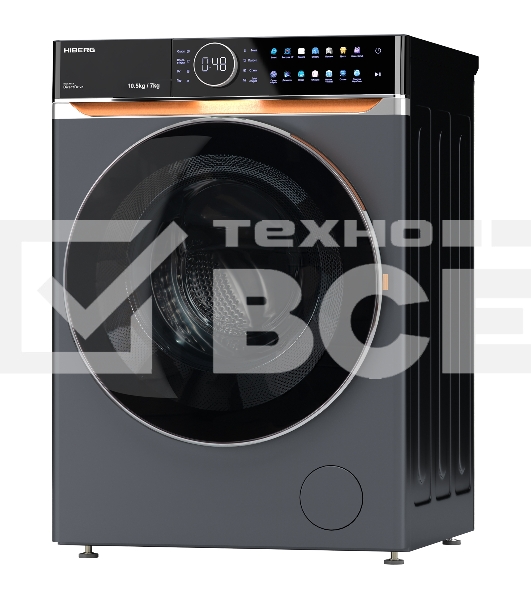 Стирально-сушильная машина HIBERG i-DDQ10 - 10714 Sd темно-серый загр. фронтальная макс.: 10,5 кг 1400 об/мин класс: А+++
