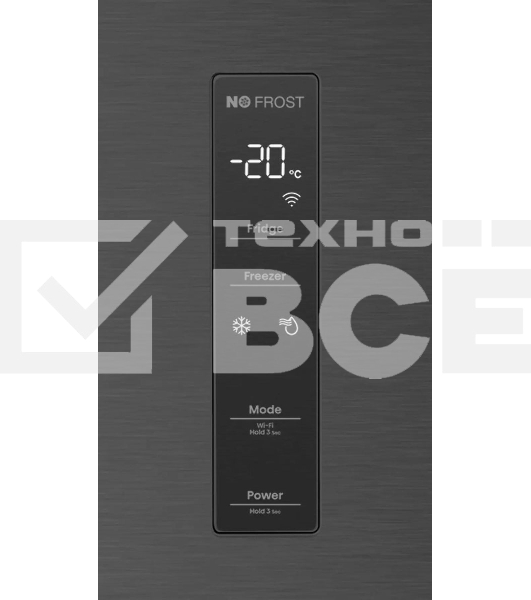 Холодильник Hisense RT641N4AF1 черный, двухкамерный, 366/169, морозилка снизу, Total No Frost