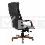 Кресло руководителя Бюрократ T-9927WALNUT/BLACK черный, кожа, крестовина дерево, фото12
