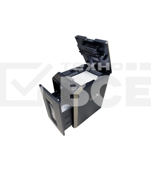 Шредер Office Kit SA200С 3,8x10 черный/серый с автоподачей (секр.P-4) фрагменты 220лист. 40лтр. скобы пл.карты