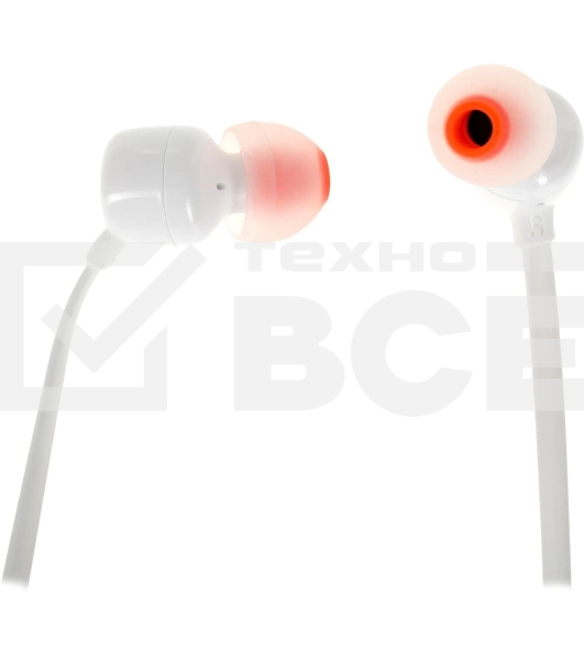 Наушники JBL Tune 110, 3.5 мм, внутриканальные, белый