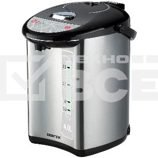 Термопот Centek CT-1082 (сталь) 4.0л, 750Вт, 3 способа подачи воды, двойная защита от перегрева