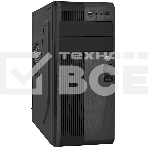 Компьютерный корпус Miditower ExeGate UN-605B-UNS450 (ATX, БП UNS450 с вент. 12см, 2*USB, аудио, блокировка, черный), фото 1