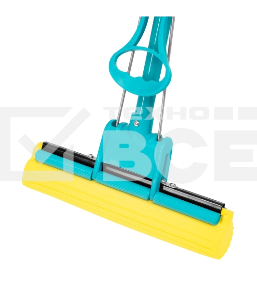 Швабра отжимная Home Palisad 110 см, губка PVA 26х5,5х6 см, телескопическая рукоятка, бирюзовая