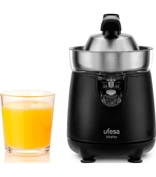 Соковыжималка Ufesa Vitality серебристый/чёрный, цитрусовая, 120 Вт, 700 мл, механическое