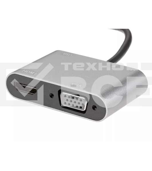 Адаптер USB Type-Cm-->VGA, HDMI 4k*30Hz, USB3.0, PD, Audio,iOpen (Aopen/Qust/VCOM)<ACU4511>