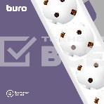 Сетевой фильтр Buro 600SH-16-3-W 3м (6 розеток) белый (коробка), фото3