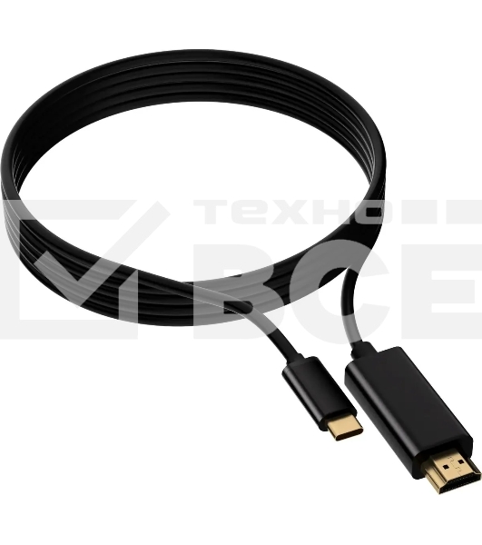 Кабель-переходник аудио-видео Buro USB Type-C (m)/HDMI (m) 1.5м. черный (BU-TYPEC-HDMI-1.5M)