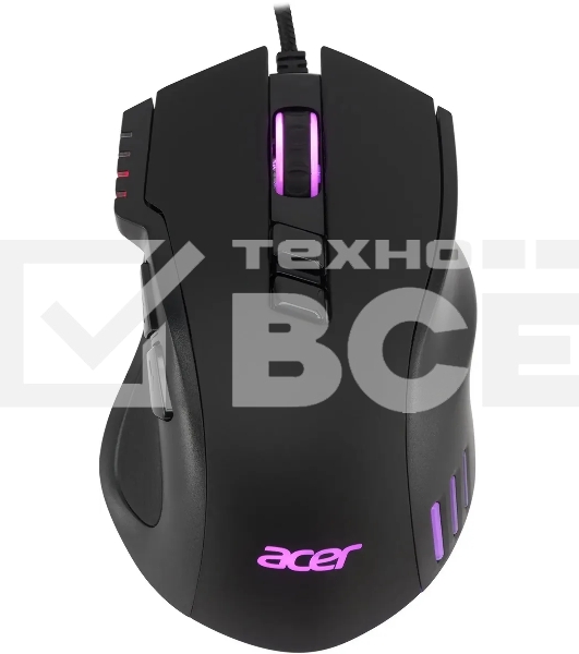 Мышь проводная Acer OMW150 черный, 4800 dpi, USB, кнопки - 8