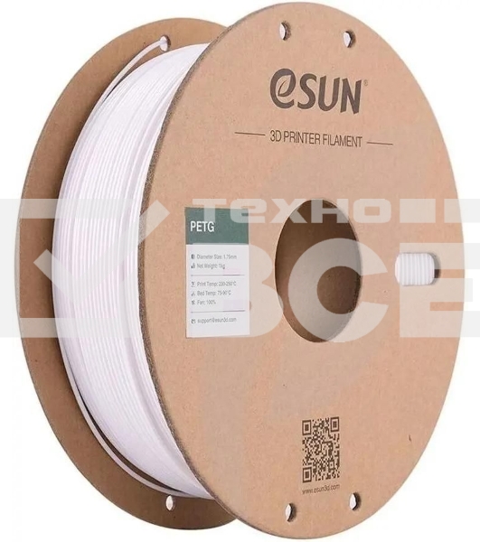 Пластик для принтера 3D Esun PETG175SW1 PETG d1.75мм 1кг 1цв. белый