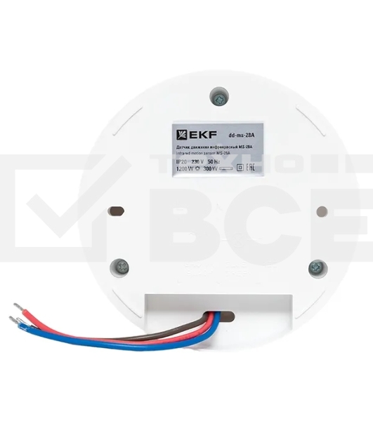 Датчик движения EKF MS-28A PROxima (dd-ms-28A) ИК потолочный 1200 Вт 360 гр. до 8 м IP20