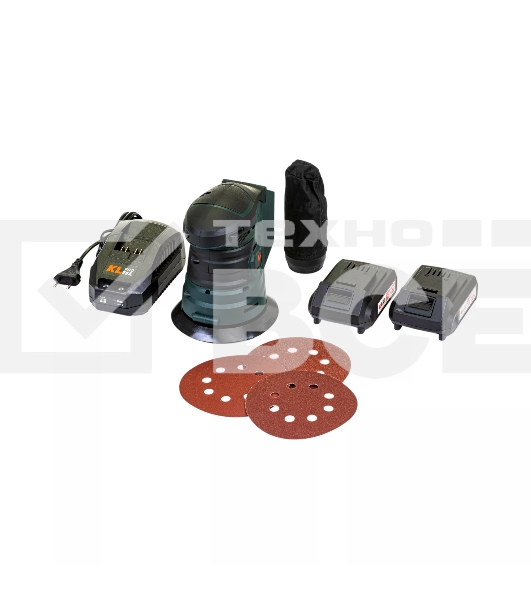 Эксцентриковая шлифовальная машина аккумуляторная KLPRO KLEZ18-20 (18В, Li-ion-2шт, 2.0А·ч, ЗУ 2,4А)