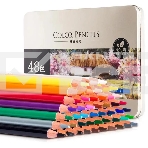 Карандаши цветные Deli 6567, липа, цветной корпус 48 цветов, металлическая коробка, фото 1