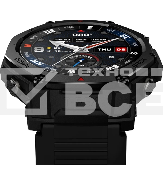 Смарт-часы Amazfit T-rex 3 Pro A2444 48мм 1.5' AMOLED корп.черный рем.черный разм.брасл.:22мм (1747201)