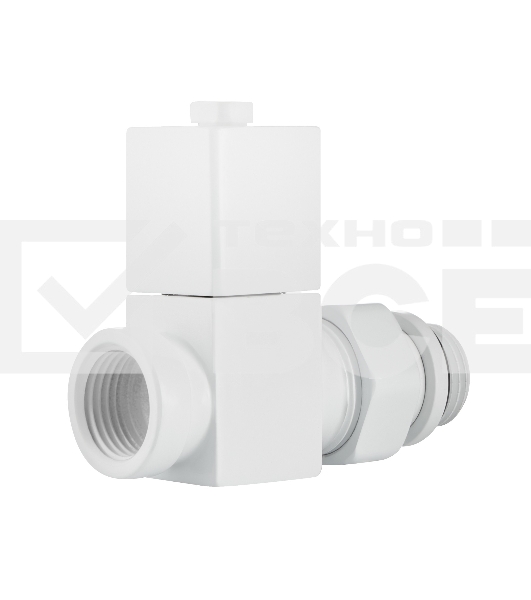 Набор дизайн-вентилей Royal Thermo CUBE, прямой (белый) 1/2