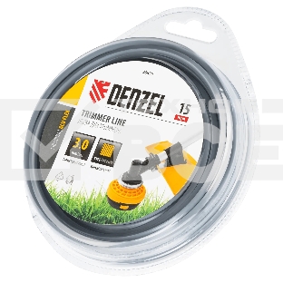 Леска для триммера Denzel армированная алюминием квадратная, 3,0мм х 15м, блистер ALUFLEX