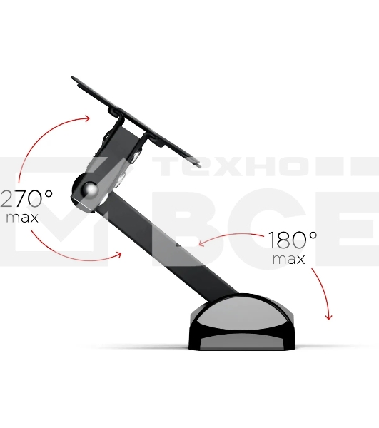 Кронштейн для телевизора Holder LCDS-5004 металлик, 10'-26' макс. 25 кг, настенный, поворот и наклон