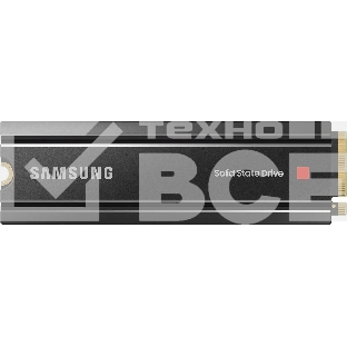 Накопитель SSD Samsung 980 PRO MZ-V8P2T0CW, 2Tb, PCIe 4.0 x4, M.2 2280, NVMe, R/W 7000/5100, с радиатором