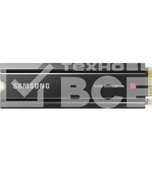 Накопитель SSD Samsung 980 PRO MZ-V8P2T0CW, 2Tb, PCIe 4.0 x4, M.2 2280, NVMe, R/W 7000/5100, с радиатором