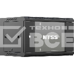 Шкаф коммутационный NTSS NTSS-W12U6045GS (NTSS-W12U6045GS-BL) настенный 12U 570x450мм пер.дв.стекл 60кг черный 350мм 22.2кг 220град. 635мм IP20 сталь, фото5