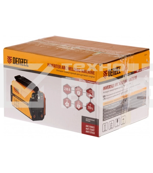 Сварочный аппарат Denzel ds-230 compact 94374инвертор. дуговой сварки 230А пв 70%