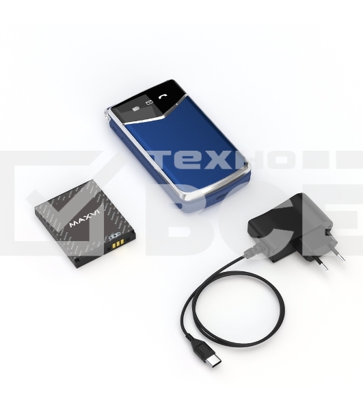 Мобильный телефон Maxvi E11 синий/серебристый