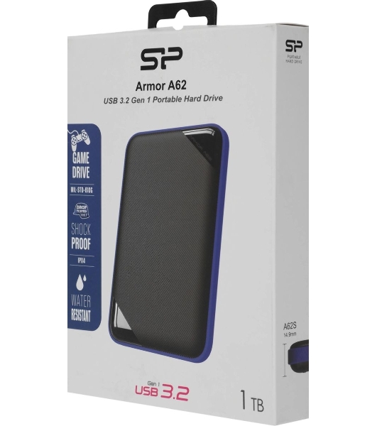 Жесткий диск Silicon Power USB 3.0 1Tb SP010TBPHD62SS3B SP010TBPHDA80S3B Armor A62 (5400rpm) 2.5' синий