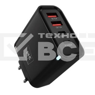 Сетевое зарядное устройство MORE CHOICE NC95 2USB+2Type-C 3.0A PD 65W, черный
