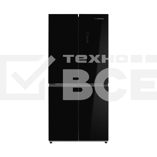 Холодильник Kuppersberg NFFD 186 BG черное стекло трехкамерный 303/172л морозилка сбоку, No Frost, Side by Side