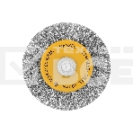 Щетка для дрели Denzel 50 мм, плоская, со шпилькой, нержавеющая витая проволока, фото5